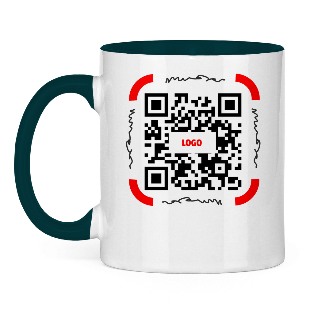 Tasse zweifarbig QR Code