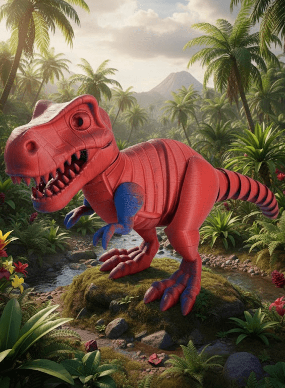 3D Druck Prozess auf einem Desktop Drucker Dino
