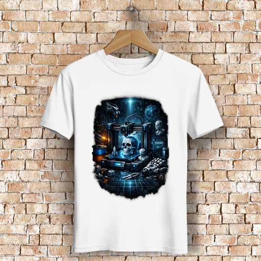 Herren Bio T-Shirt mit 3D-Druck-Motiv – Totenkopf