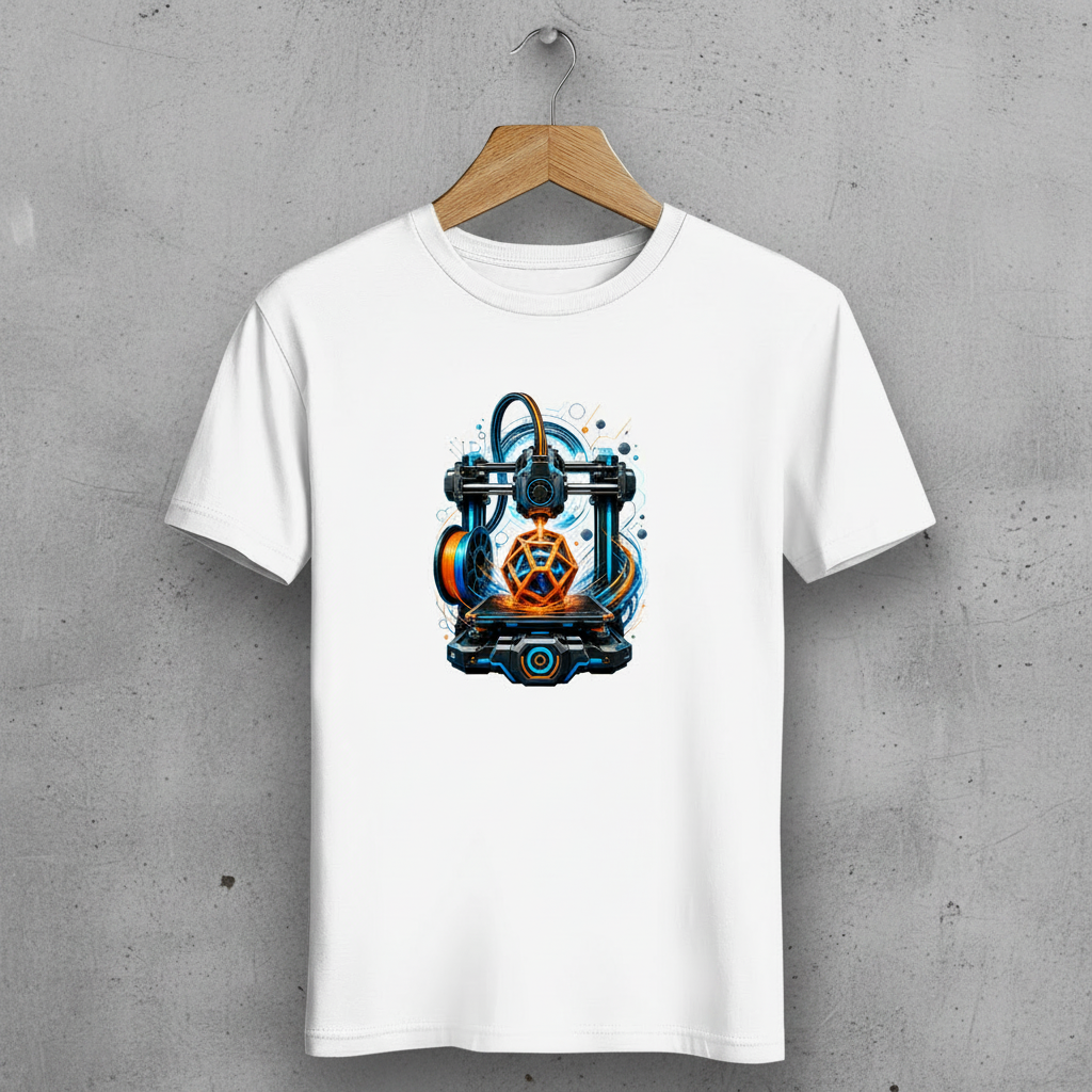 Herren Bio T-Shirt mit 3D-Druck – dein Motiv, deine Haptik