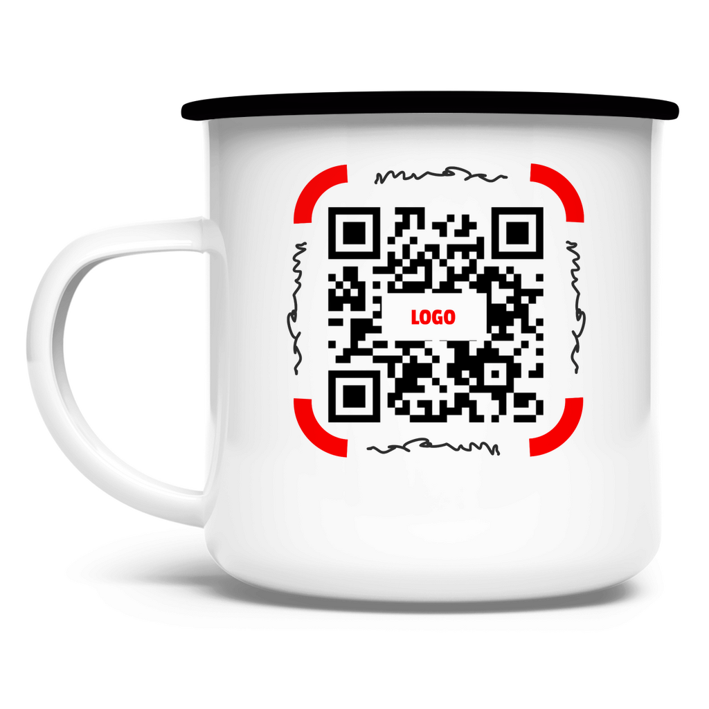 Emaille Tasse QR Code