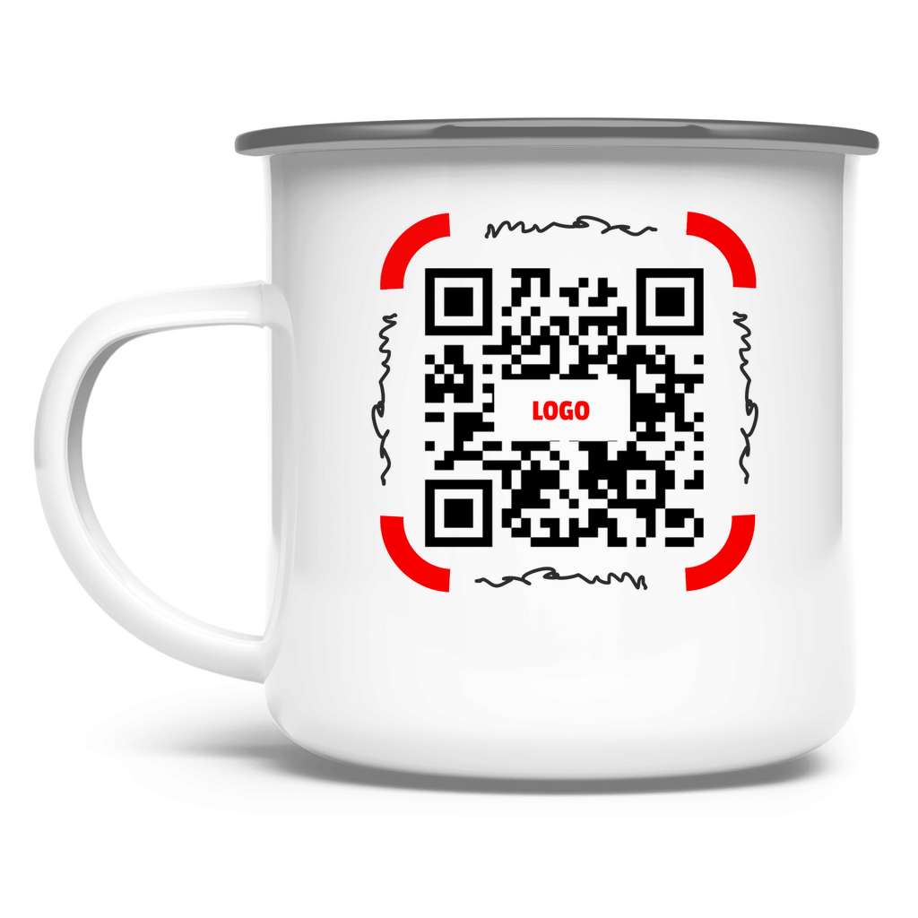 Emaille Tasse QR Code