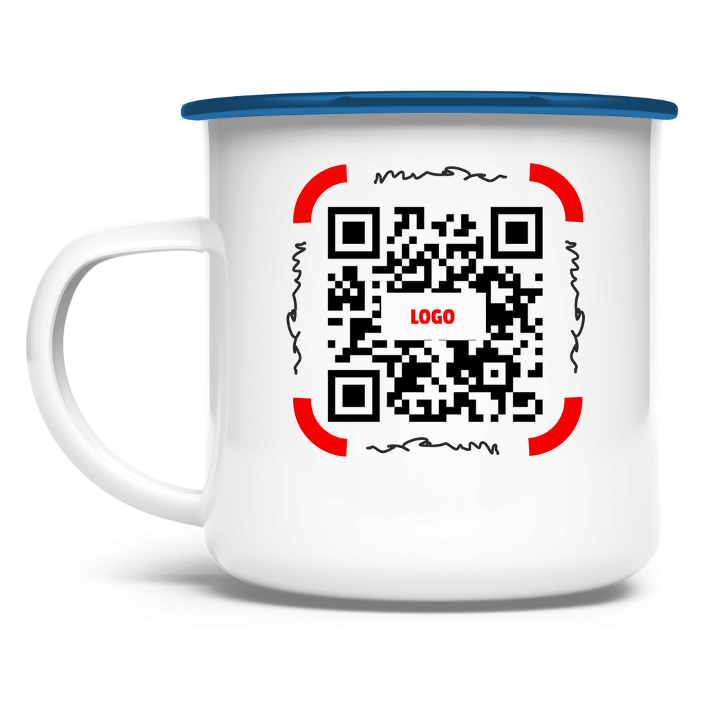 Emaille Tasse QR Code