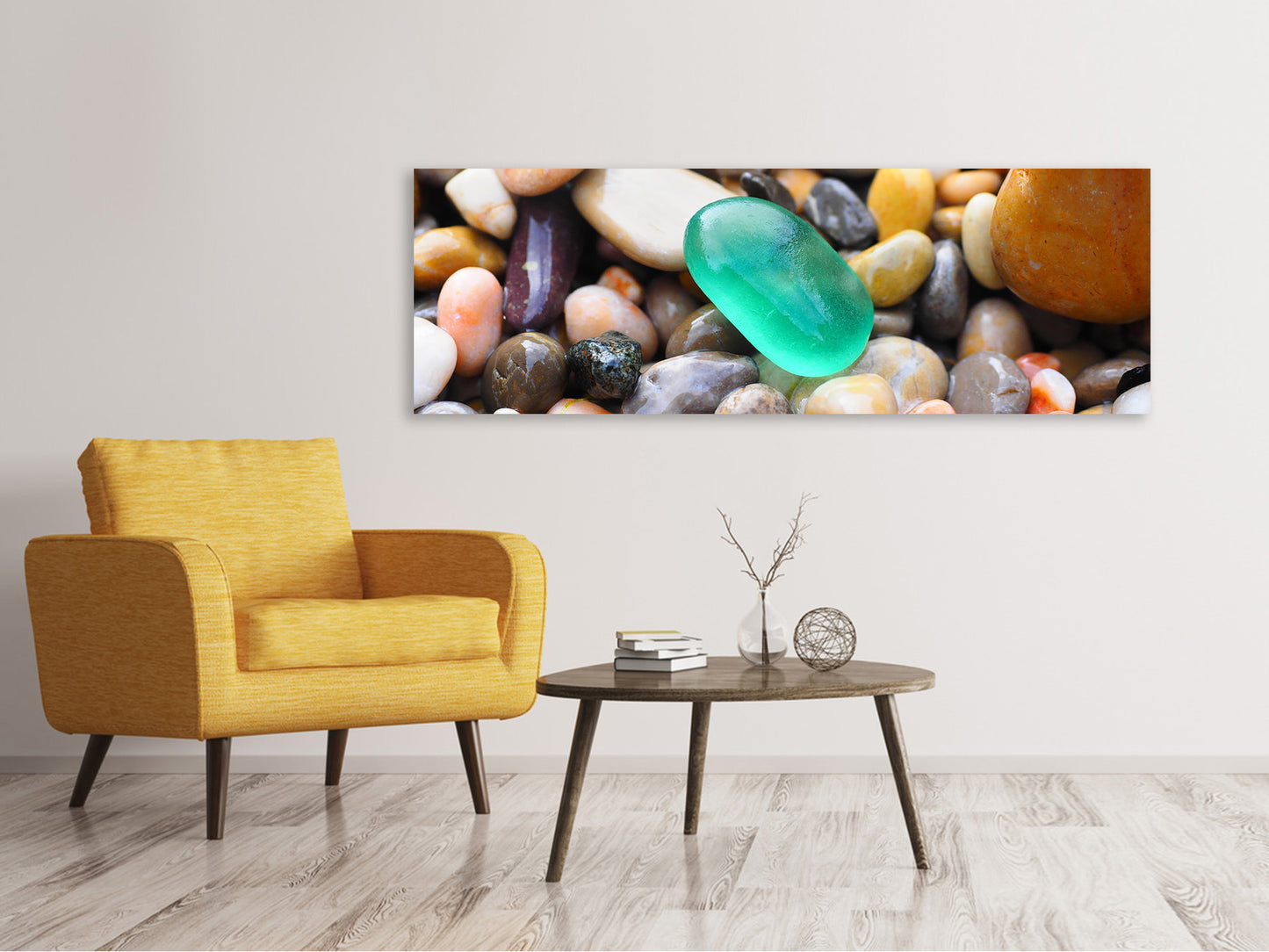 Leinwandbild Panorama Bunte Edelsteine XXL