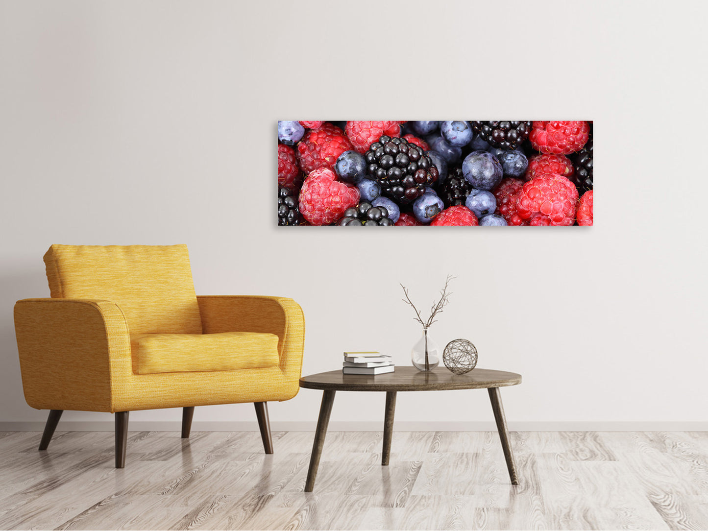 Leinwandbild Panorama Fruchtige Beeren