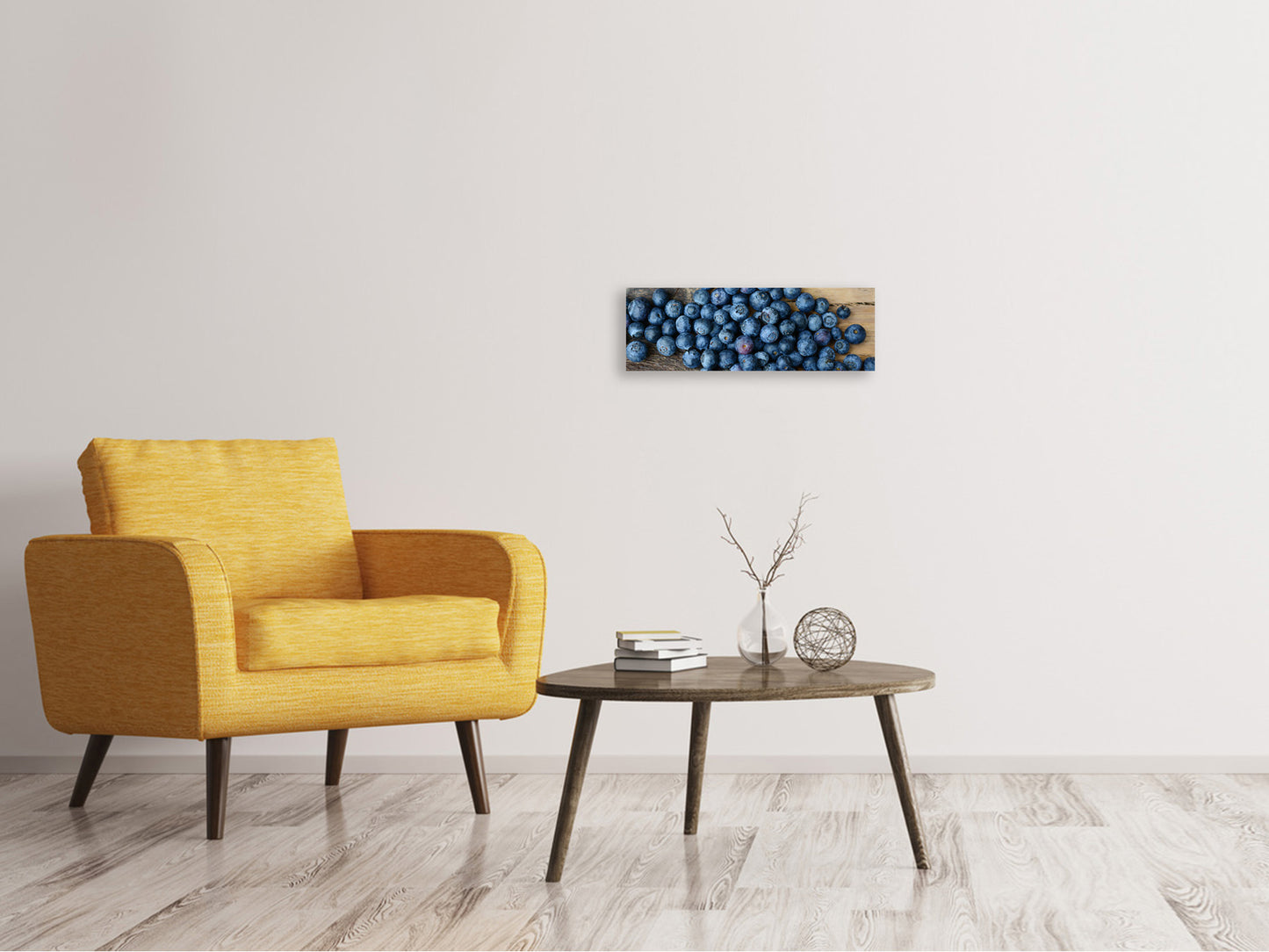 Leinwandbild Panorama Frische Heidelbeeren