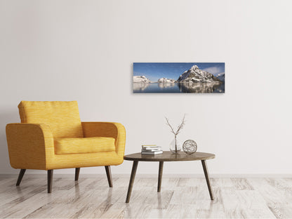 Leinwandbild Panorama Spiegelungen bei den Bergen