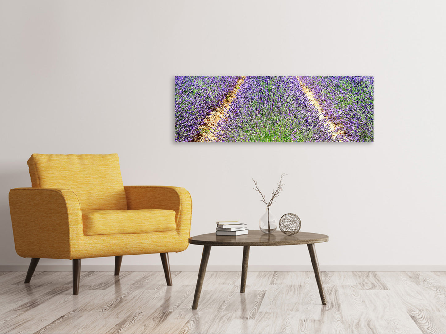 Leinwandbild Panorama Das Lavendel Feld