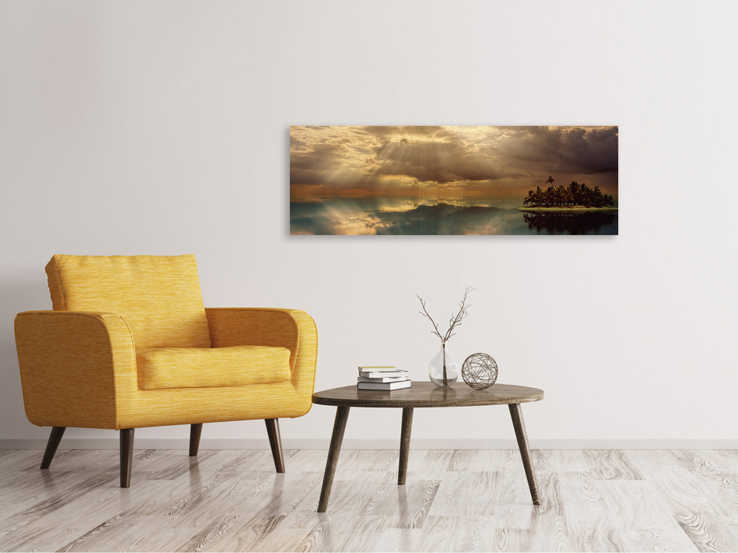 Leinwandbild Panorama Lichtspektakel am Meer
