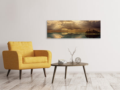 Leinwandbild Panorama Lichtspektakel am Meer