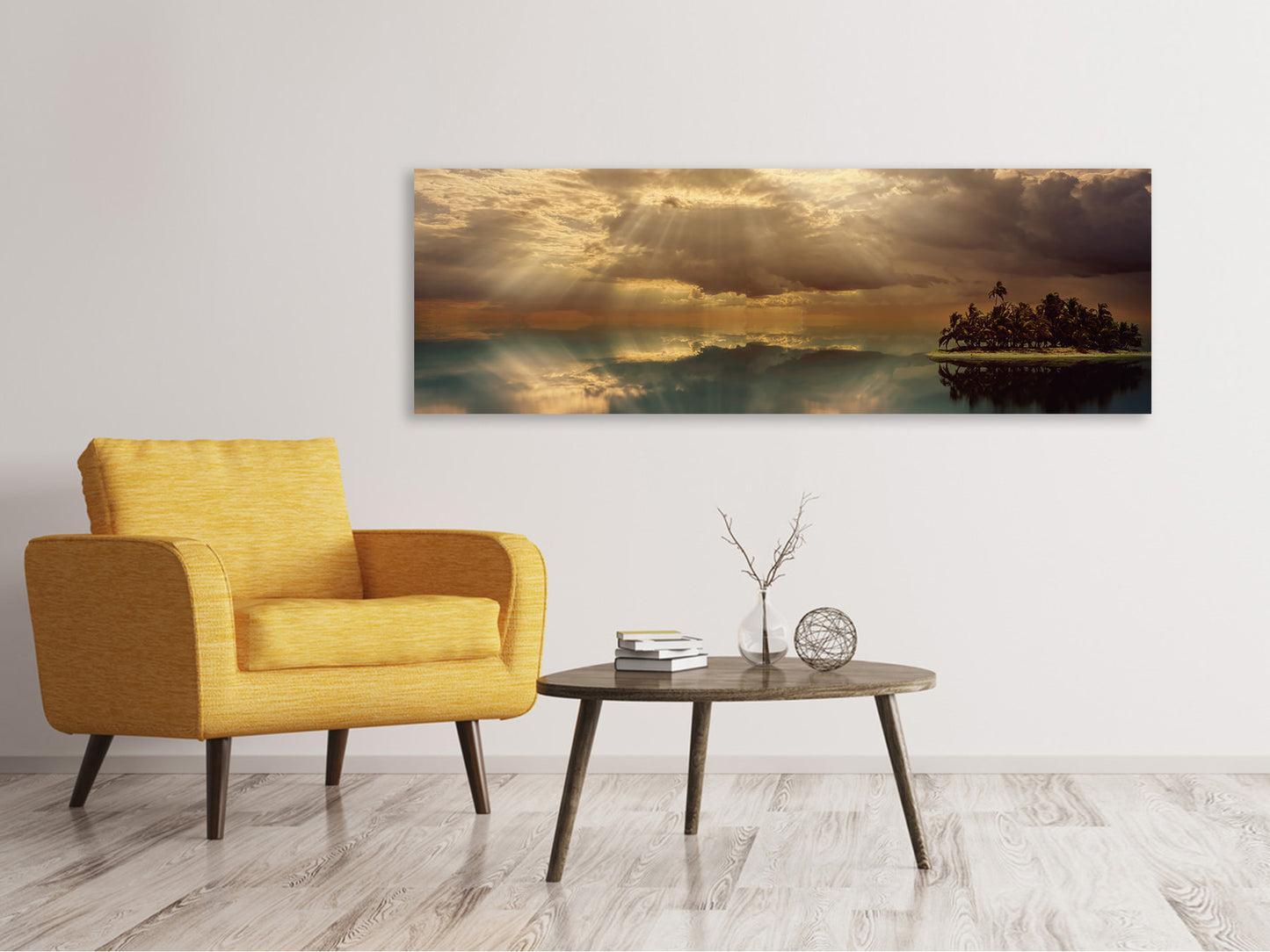 Leinwandbild Panorama Lichtspektakel am Meer