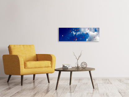 Leinwandbild Panorama Ein Himmel voller Herzen