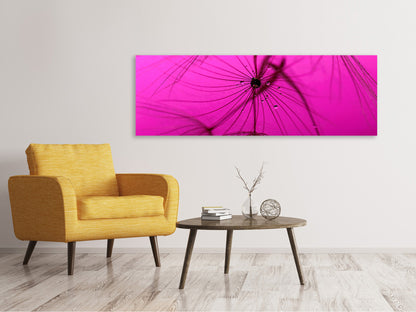 Leinwandbild Panorama Pusteblume in pink