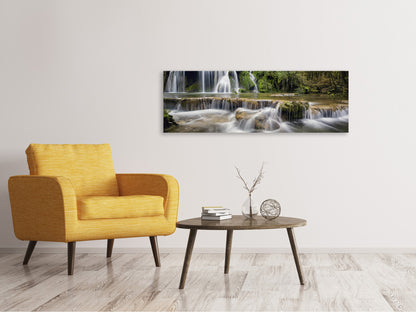 Leinwandbild Panorama Achtung Wasserfälle