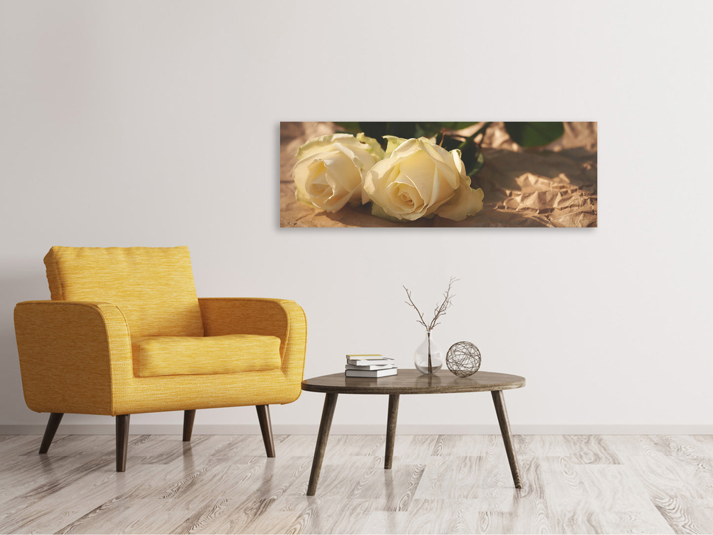 Leinwandbild Panorama Die Reinheit der Rosen