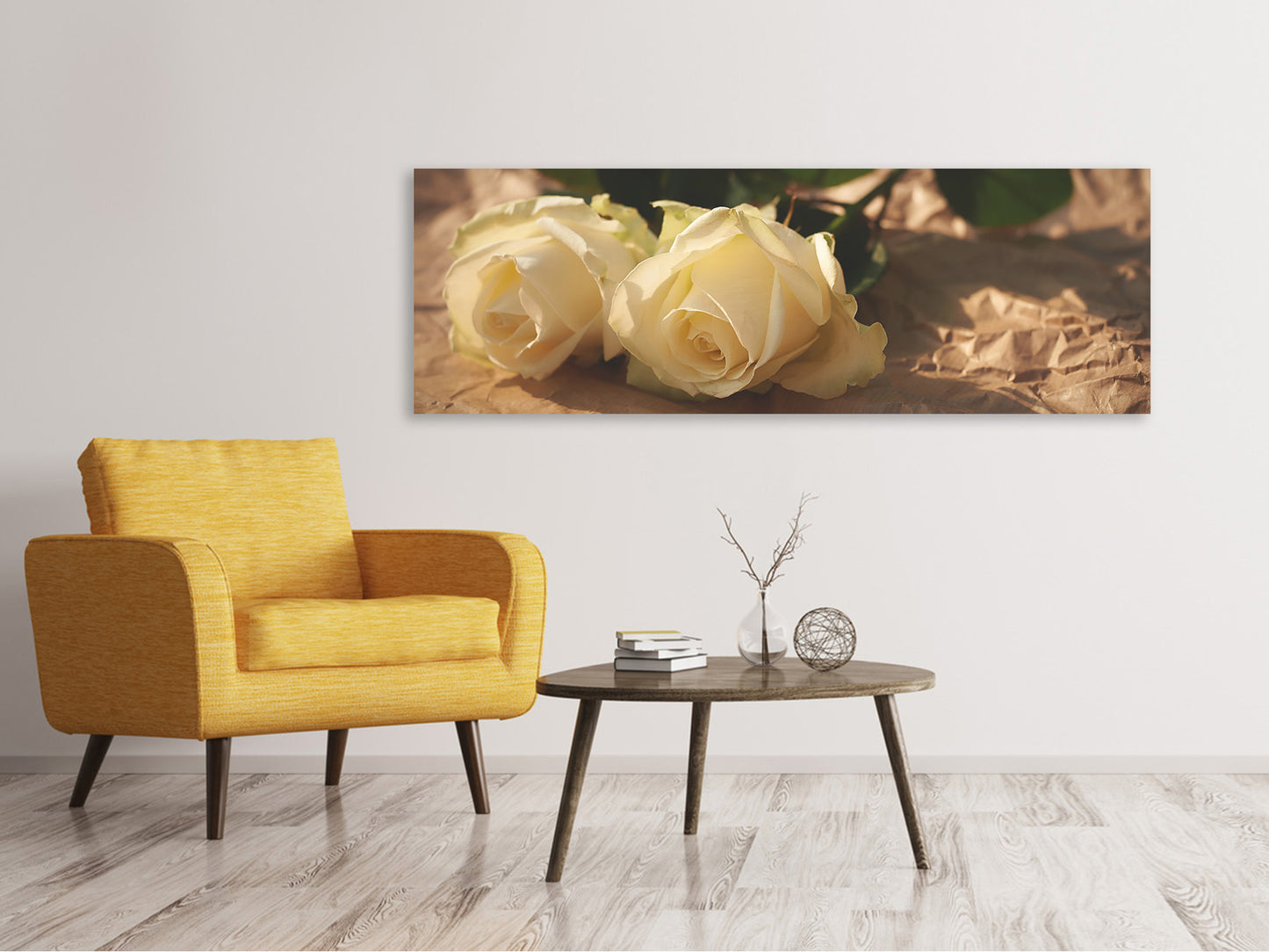 Leinwandbild Panorama Die Reinheit der Rosen