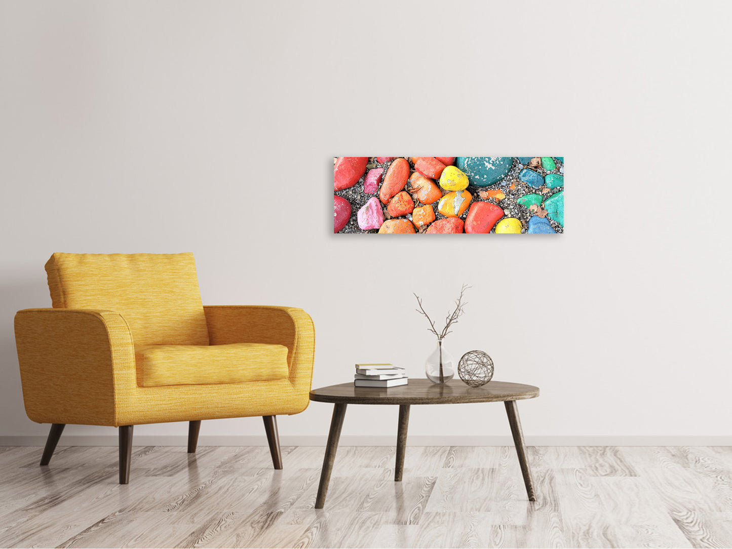 Leinwandbild Panorama Bunte Steine