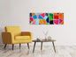 Leinwandbild Panorama Mosaik Wand