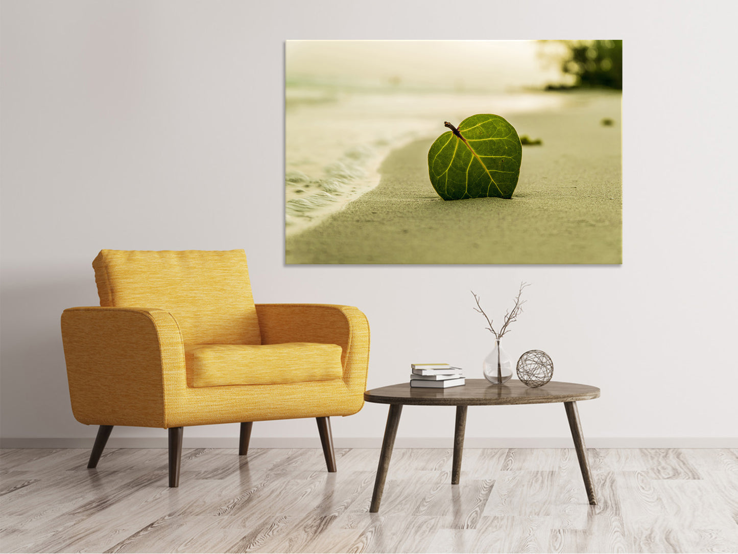 Leinwandbild Strand-Blatt