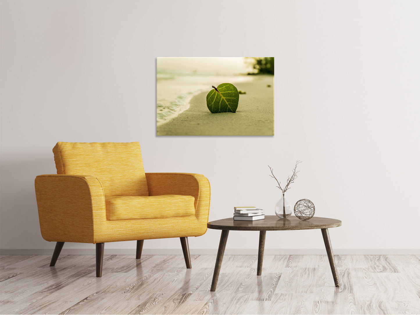 Leinwandbild Strand-Blatt