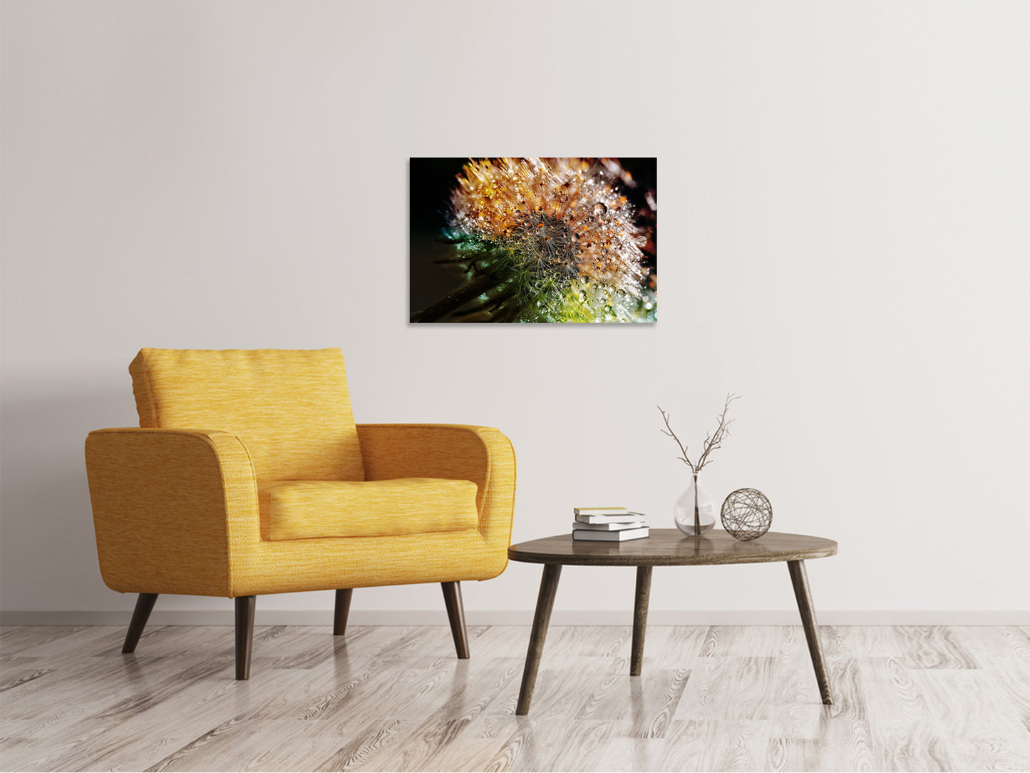 Leinwandbild Pusteblume im Morgentau
