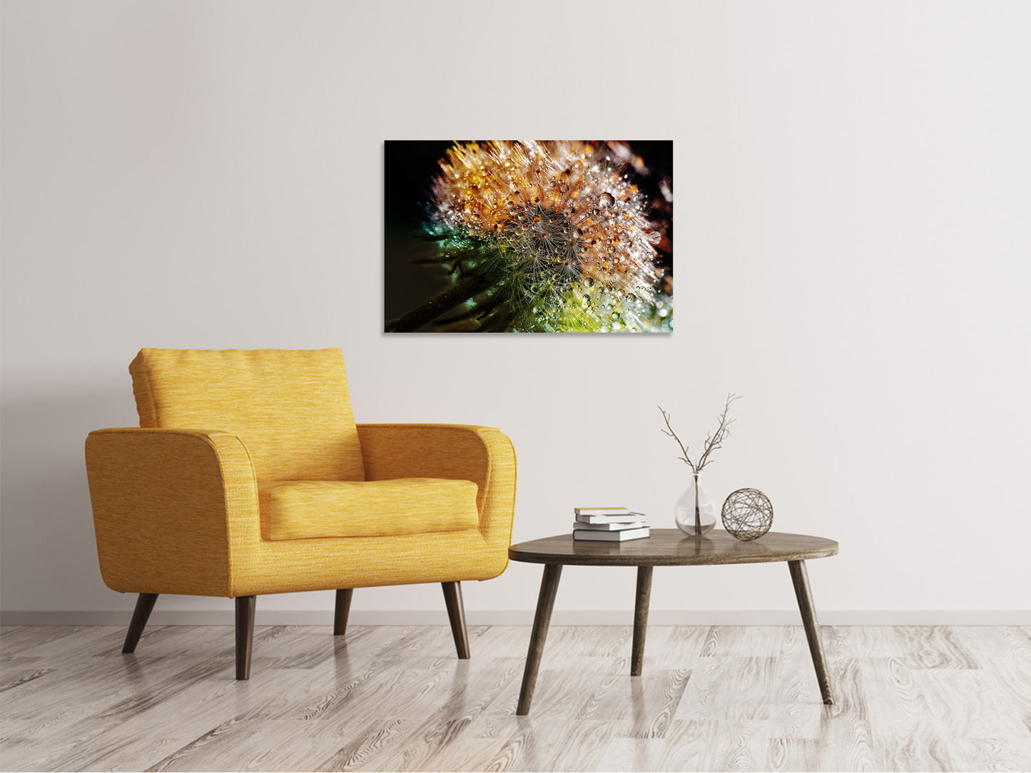 Leinwandbild Pusteblume im Morgentau