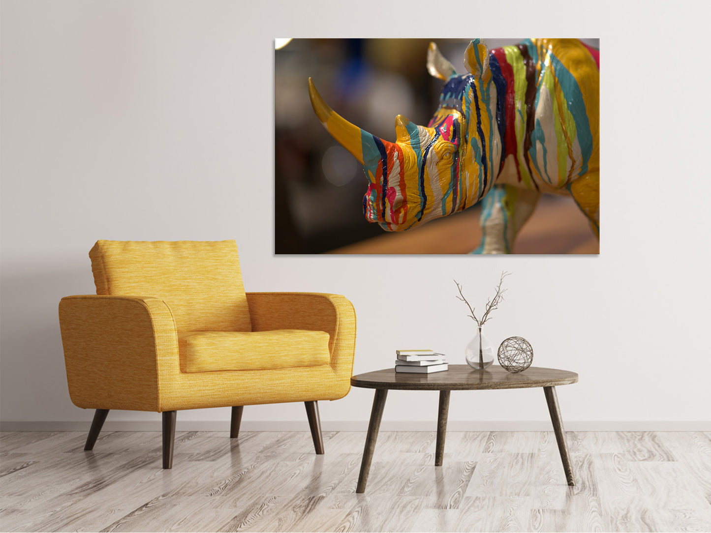 Leinwandbild Buntes Rino