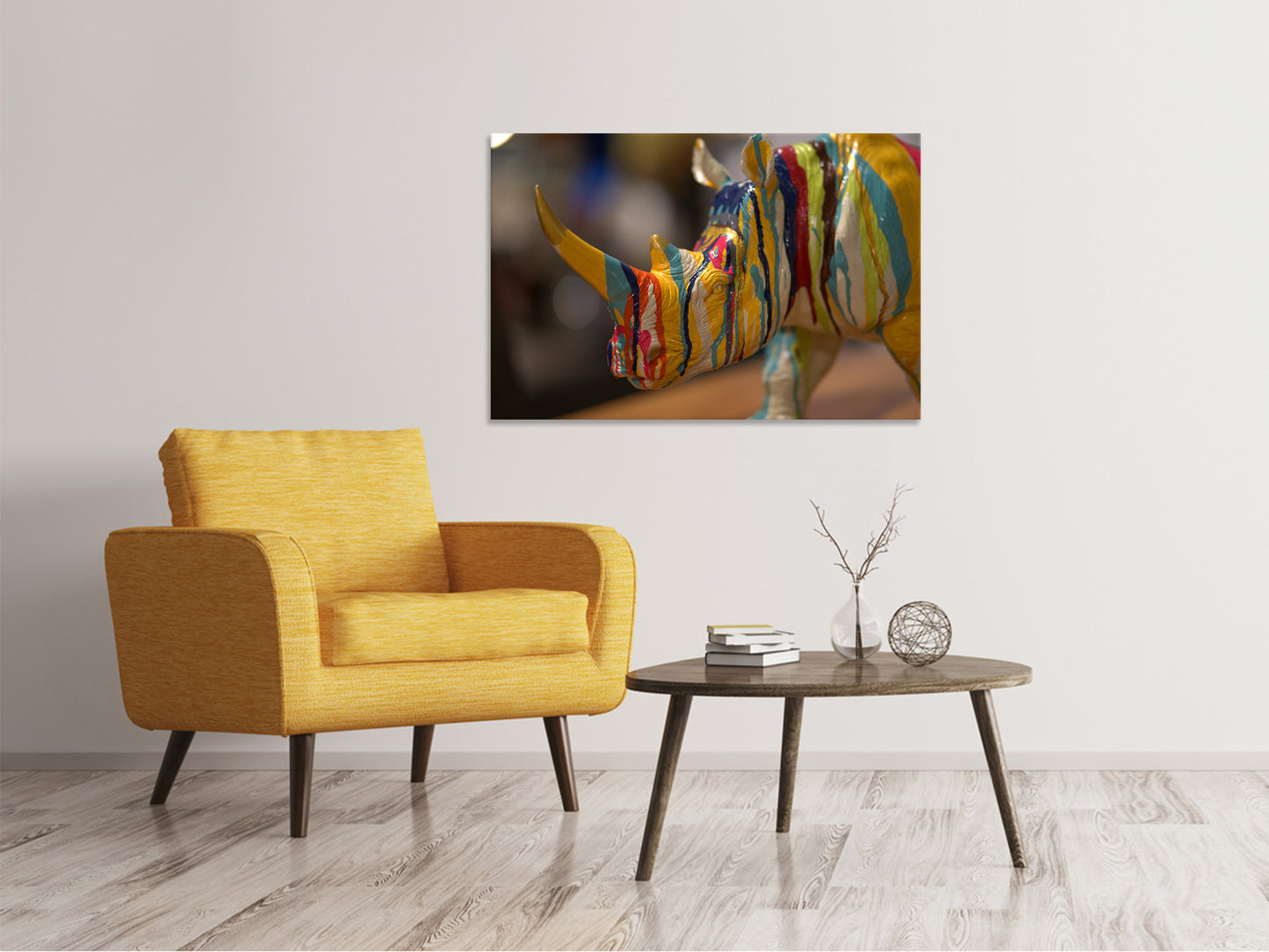 Leinwandbild Buntes Rino
