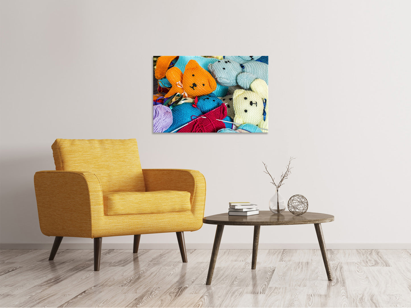 Leinwandbild Gestrickte Teddys