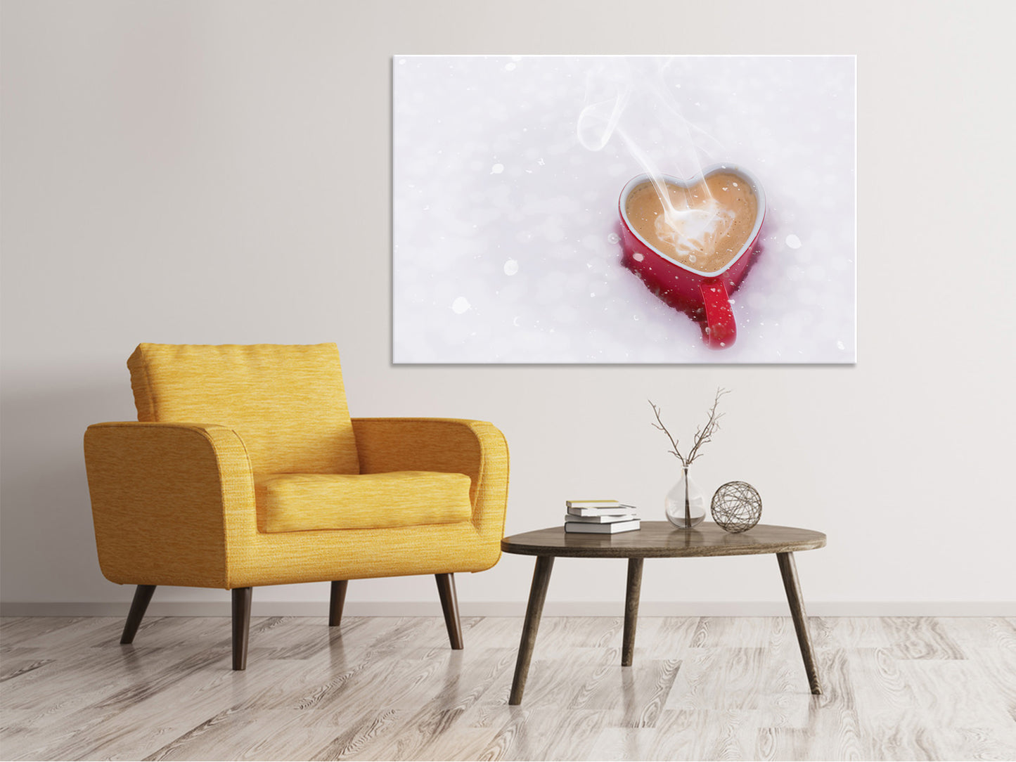 Leinwandbild Kaffee und Liebe