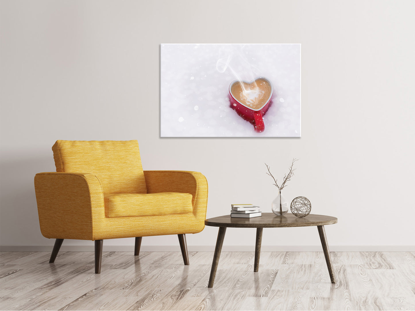 Leinwandbild Kaffee und Liebe
