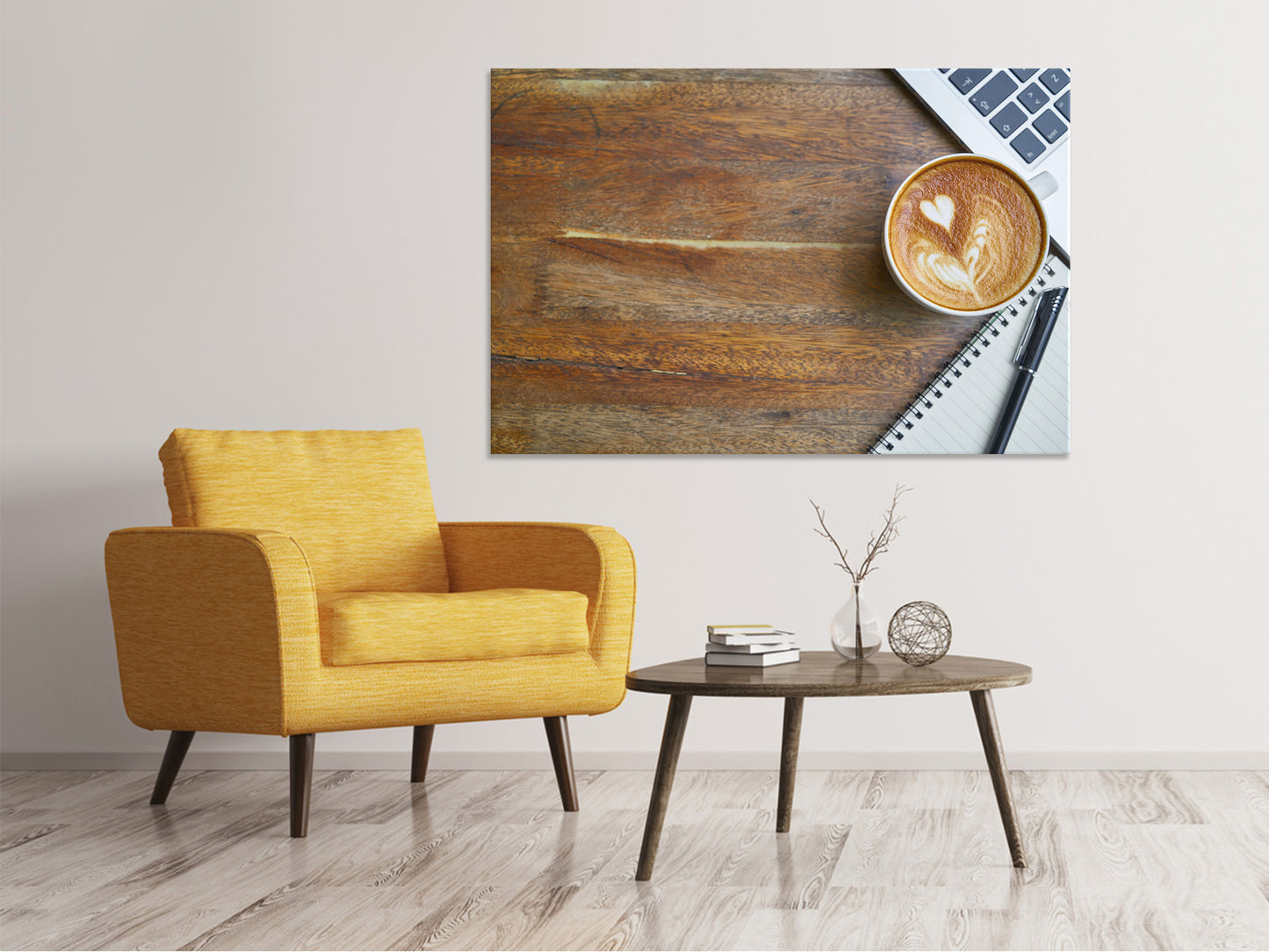 Leinwandbild Kaffee zur Arbeit