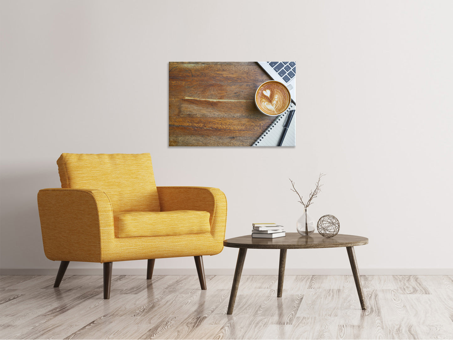 Leinwandbild Kaffee zur Arbeit