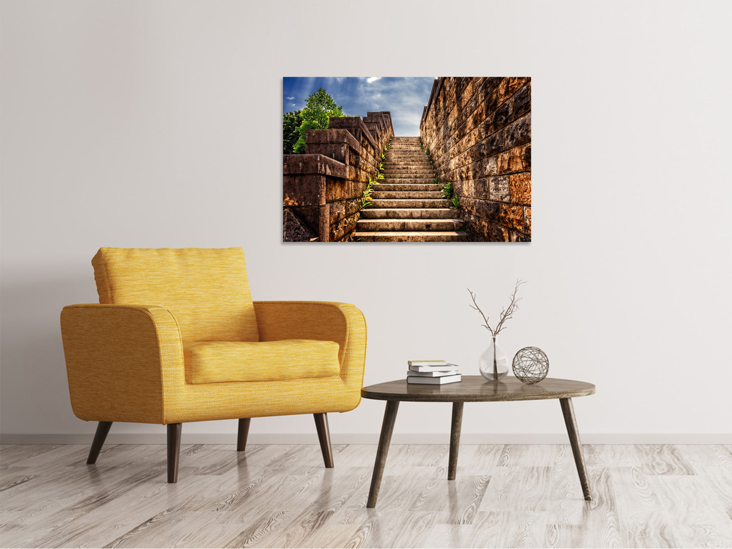 Leinwandbild Steintreppe