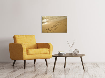 Leinwandbild Zeichen im Sand