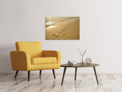 Leinwandbild Zeichen im Sand