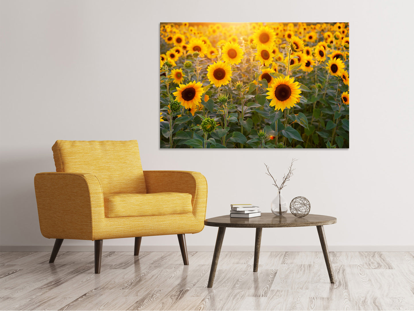 Leinwandbild Sonnenblumen Feld