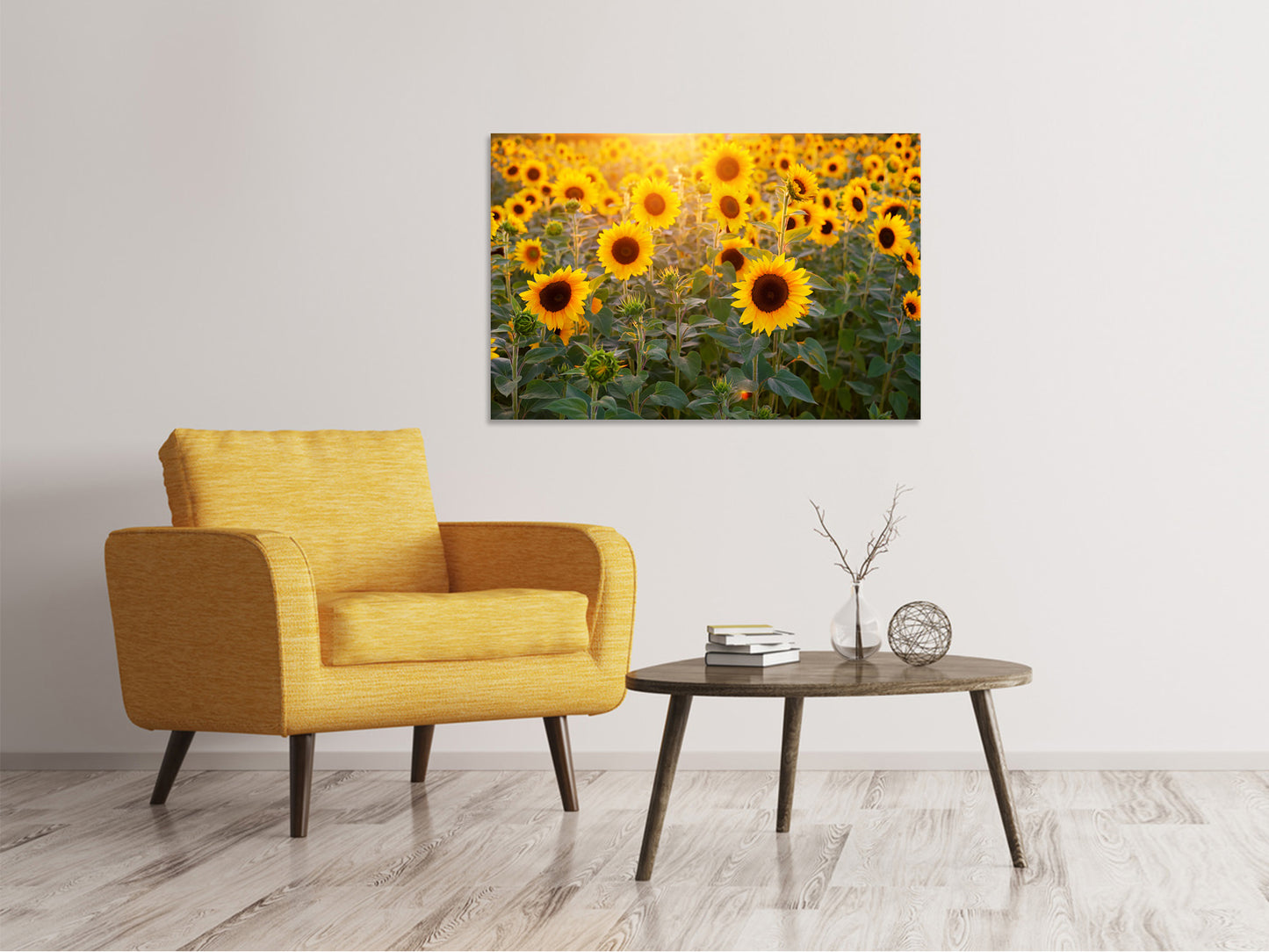 Leinwandbild Sonnenblumen Feld