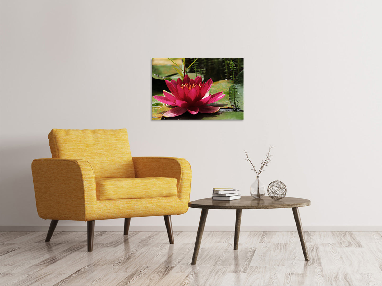 Leinwandbild Seerose in rot