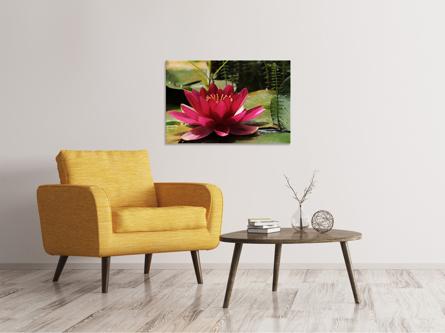 Leinwandbild Seerose in rot