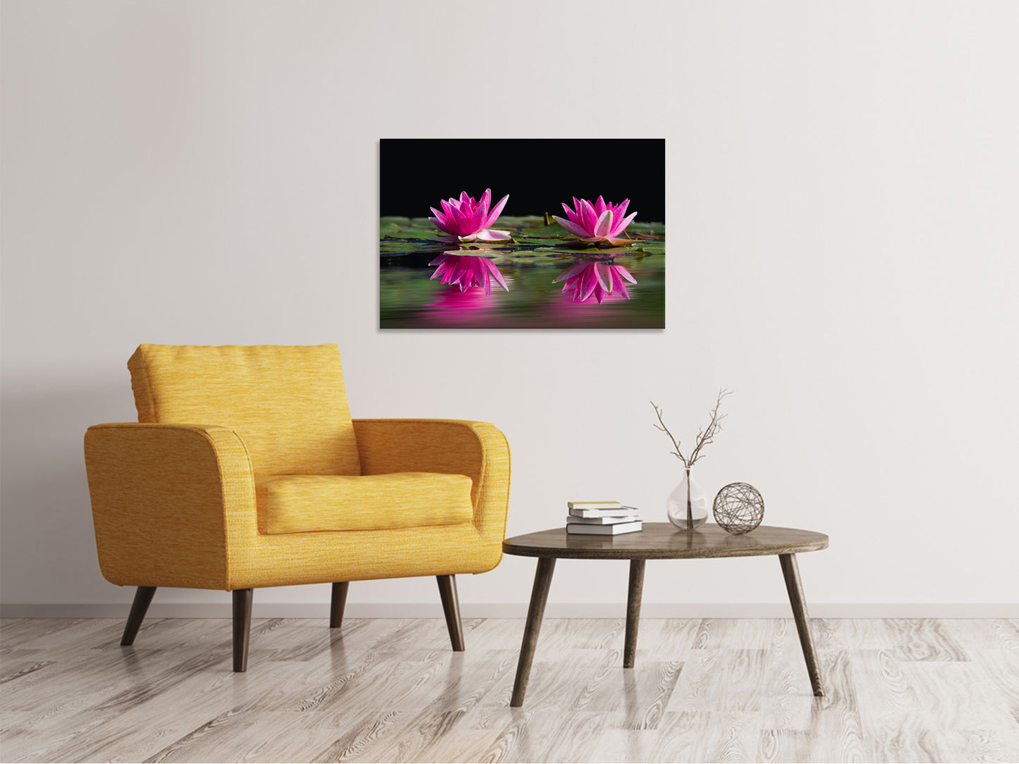 Leinwandbild Seerosen Duo in pink