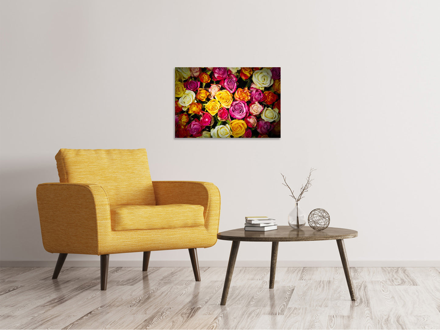 Leinwandbild Viele bunte Rosenblüten