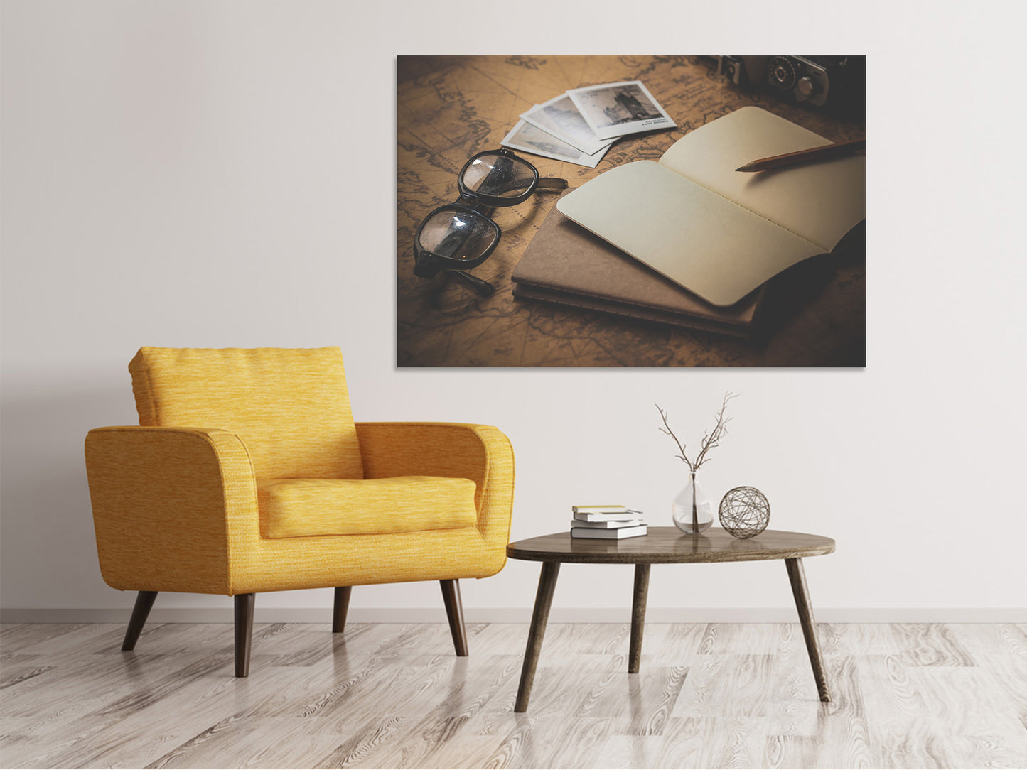 Leinwandbild Retro Reiseplan