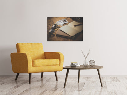 Leinwandbild Retro Reiseplan