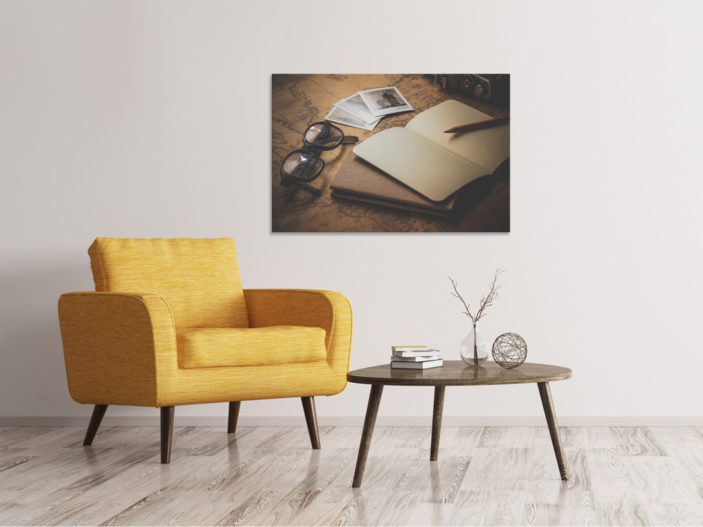 Leinwandbild Retro Reiseplan