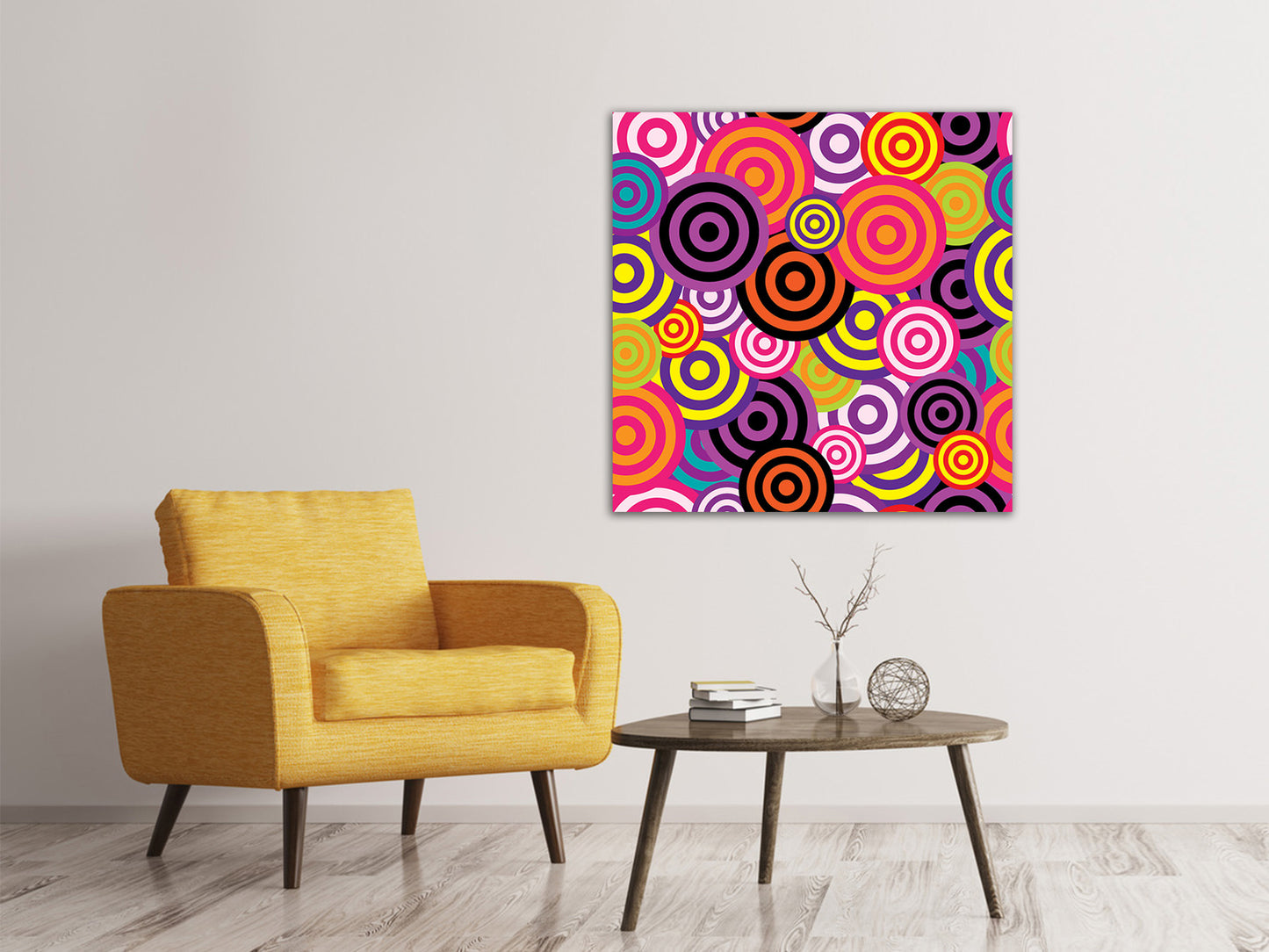 Leinwandbild Bunte Retro Kreise