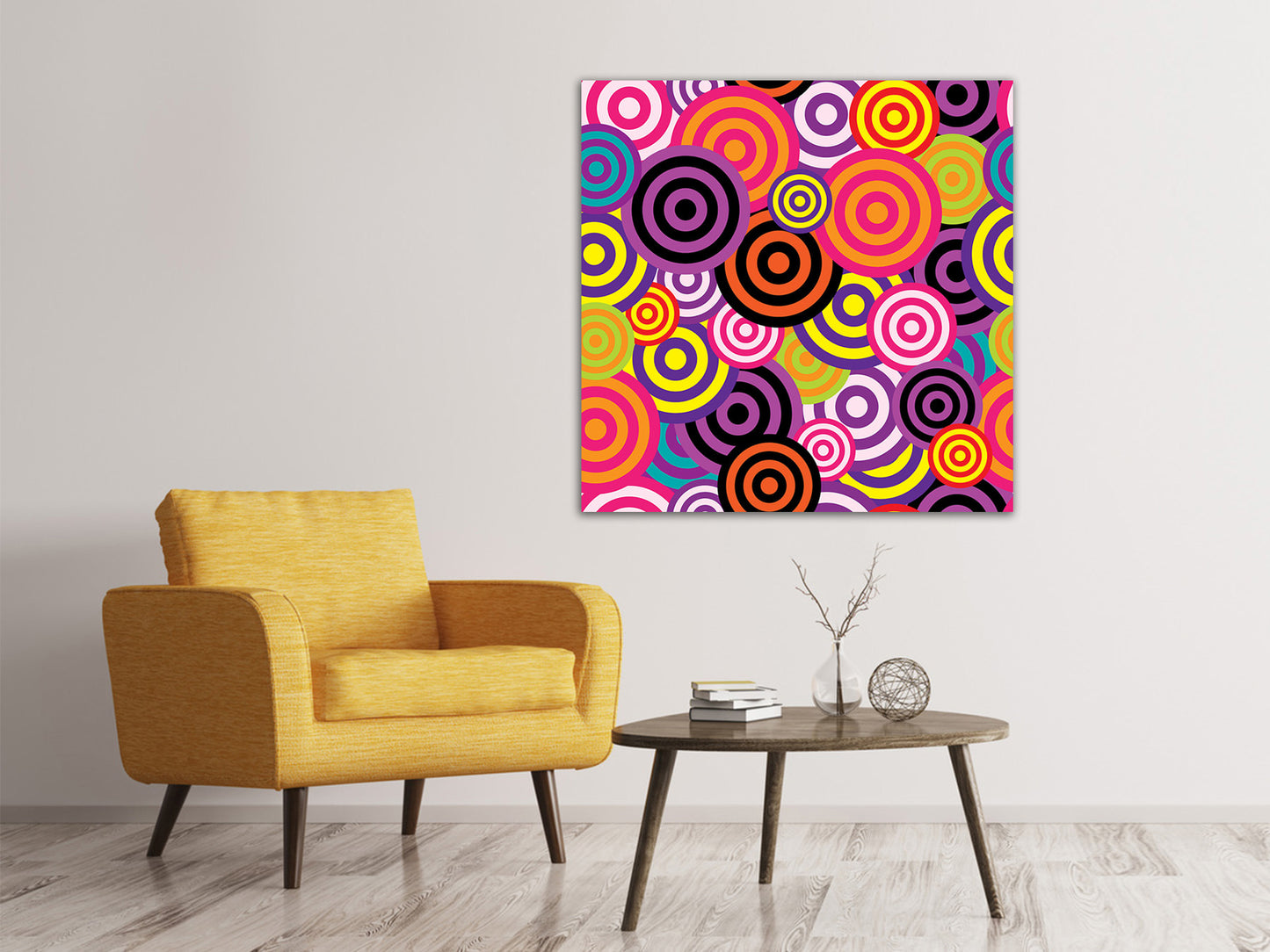 Leinwandbild Bunte Retro Kreise