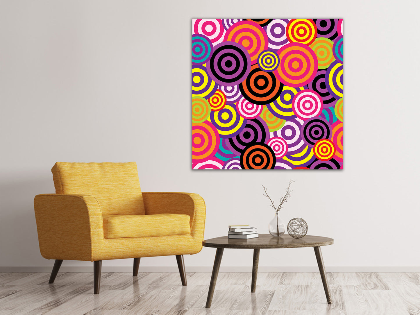 Leinwandbild Bunte Retro Kreise