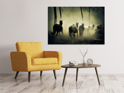 Leinwandbild Pferde im Wald
