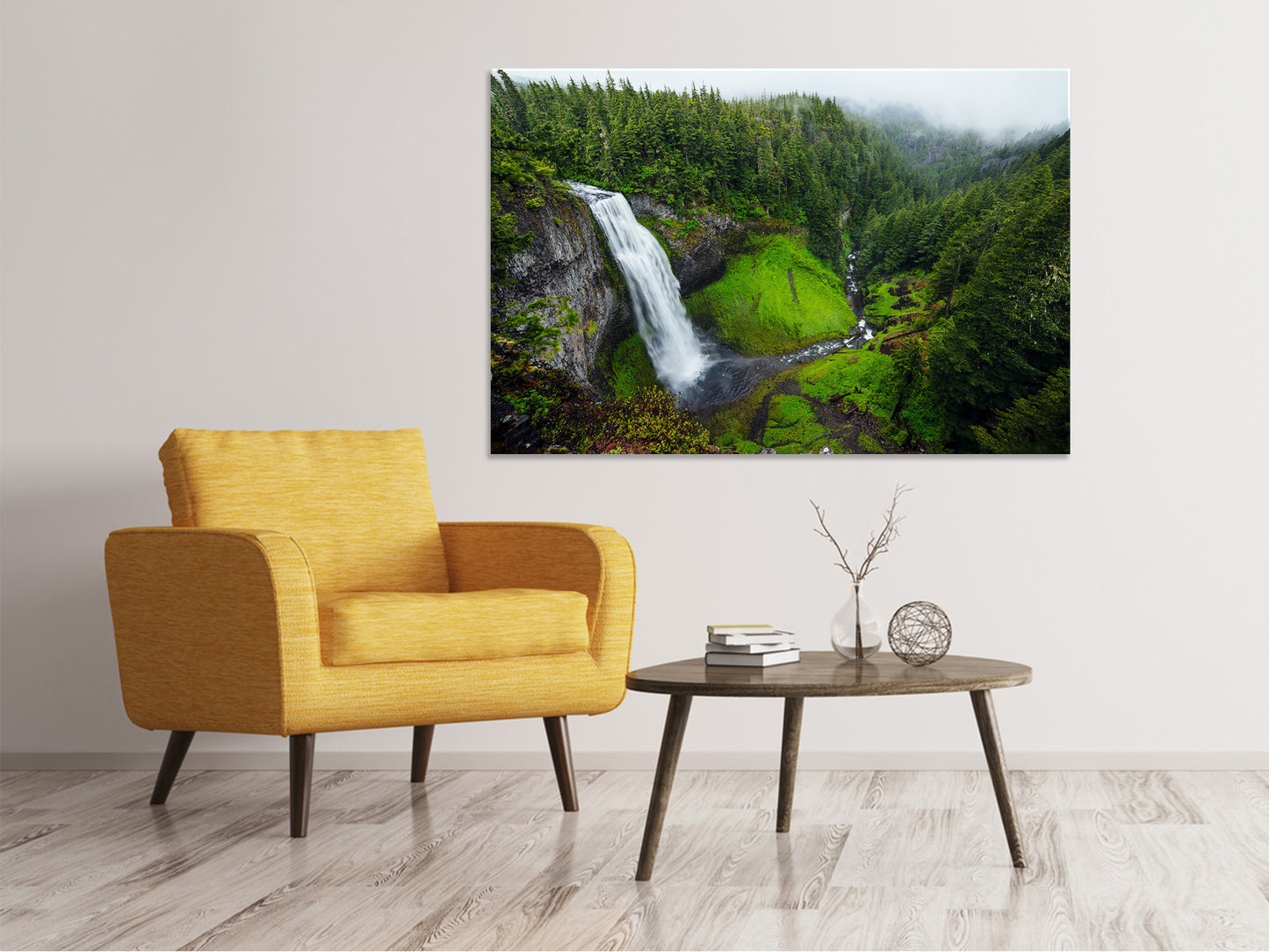 Leinwandbild Ausblick Wasserfall